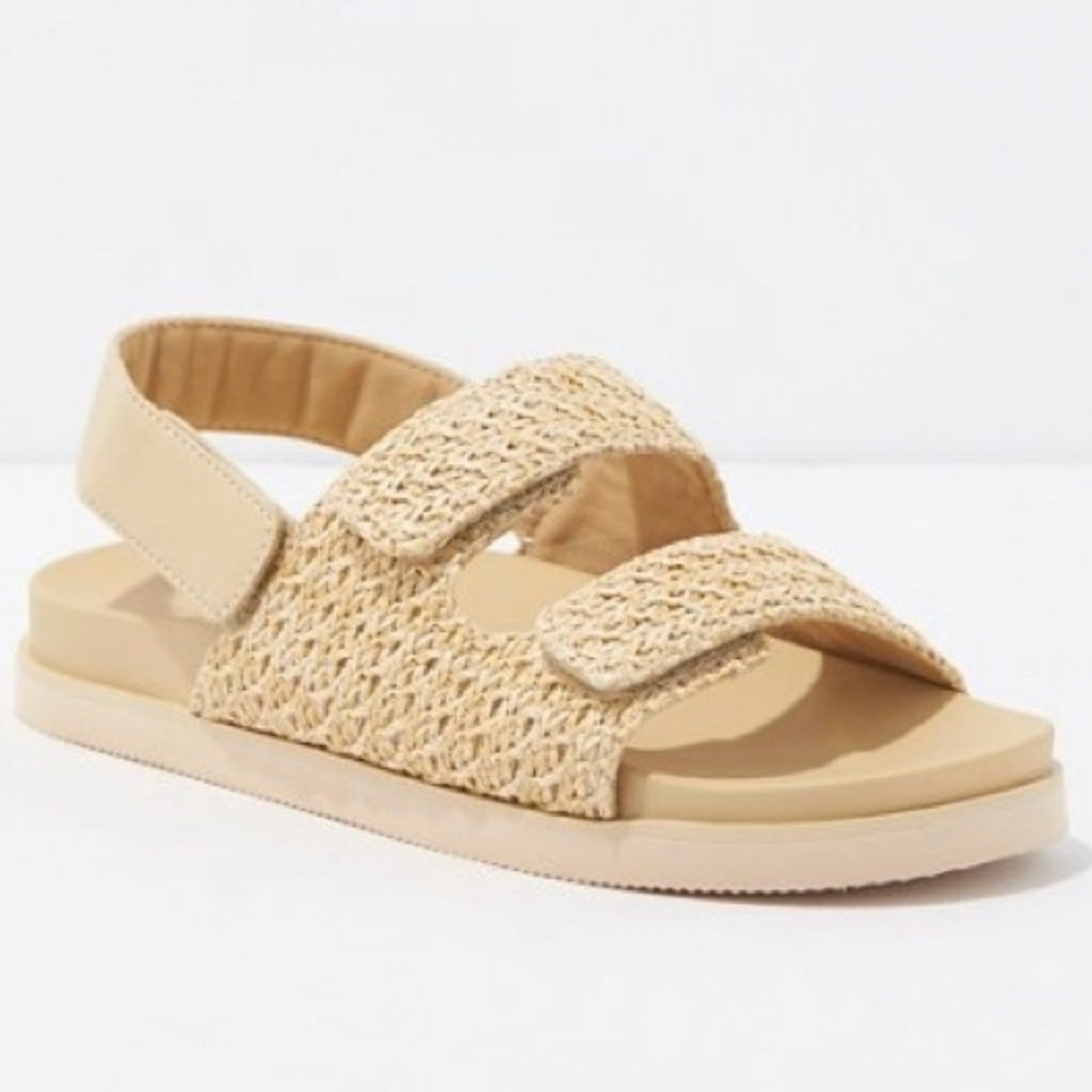 NWT - AE Women’s Raffia Slingback Sandal (Natural Cream / Multiple Sizes)